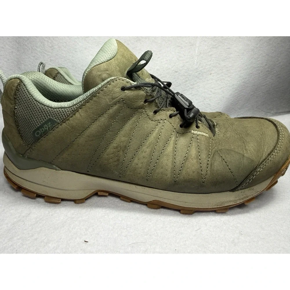 Oboz B-DRY Waterproof Leather Hiking Shoes Womens 8.5 Olive Green Trail Outdoor